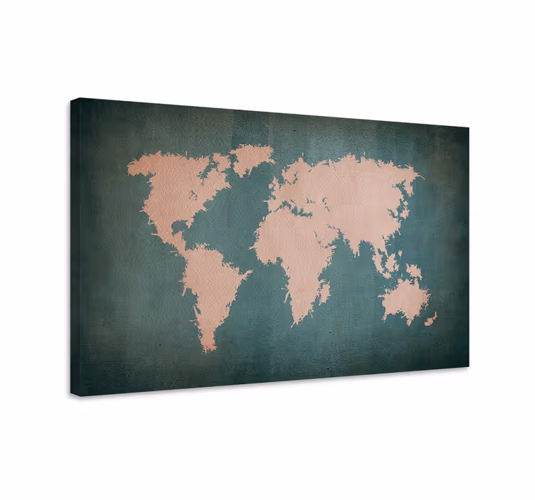Worldmap 빈티지 스타일 세계지도 캔버스 - TenStickers