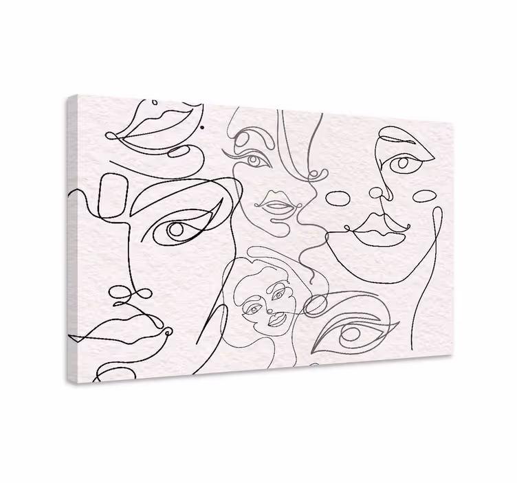 미니멀리스트 얼굴 선화 현대 캔버스 - TenStickers