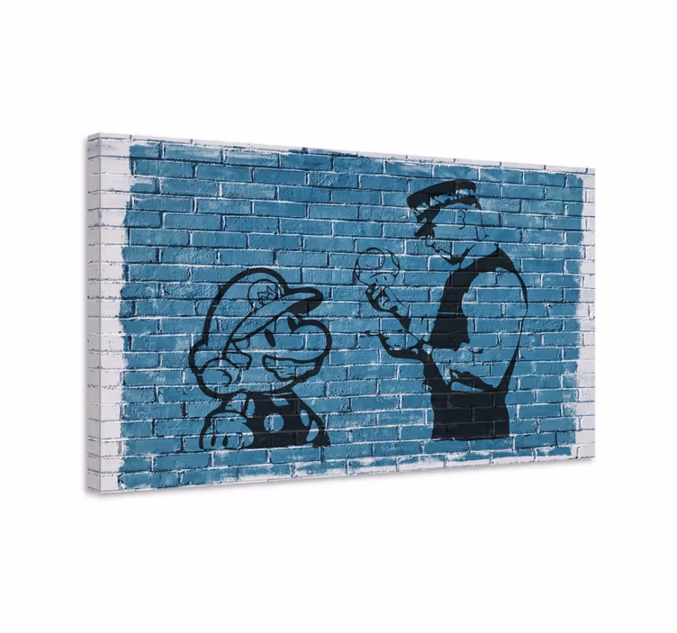 마리오 현대 캔버스와 경찰 남자 - TenStickers