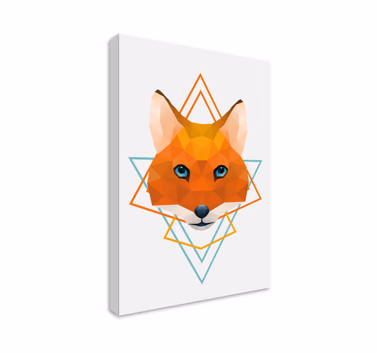 표 3d 다각형 여우 머리 - TenStickers