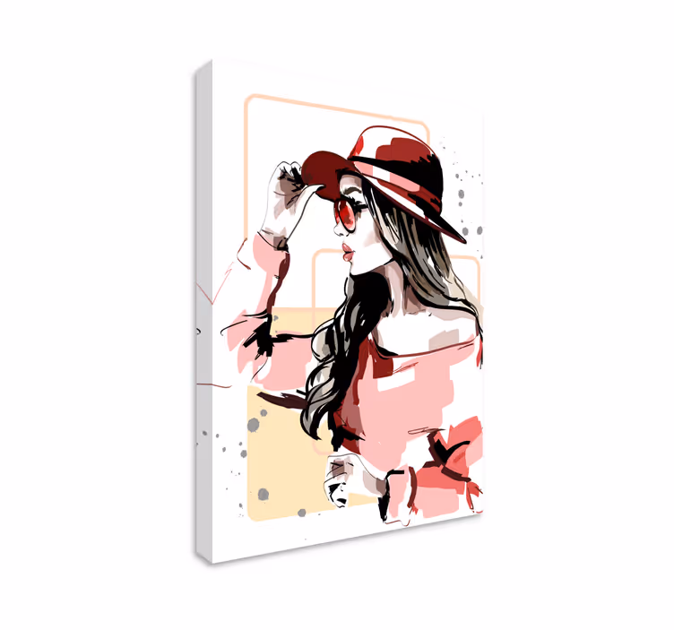 현대 회화 현대 여성 모델 일러스트 - TenStickers