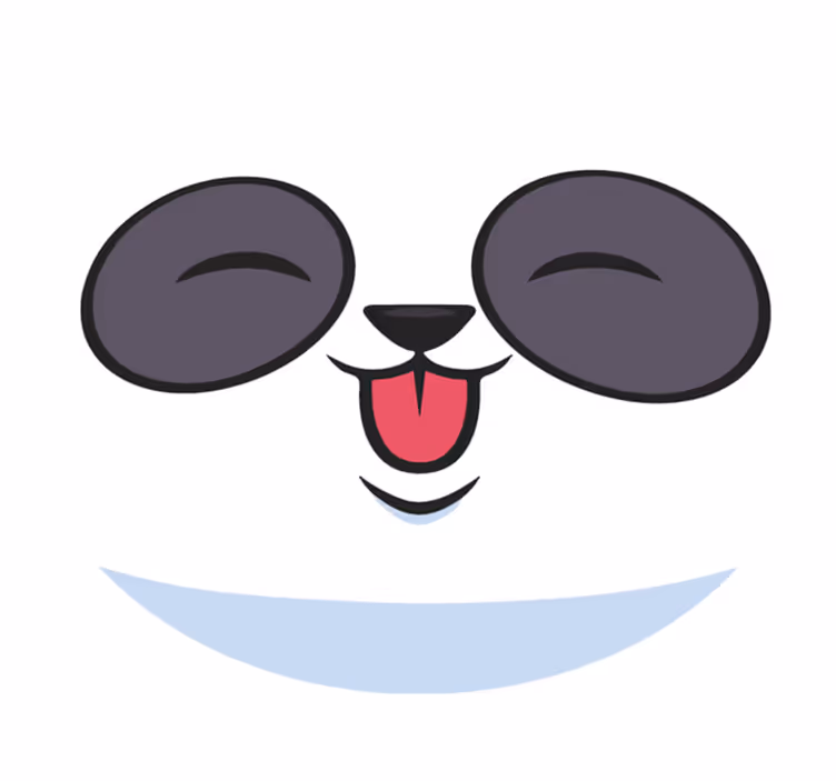 비닐 카펫 화이트 팬더 얼굴 - TenStickers