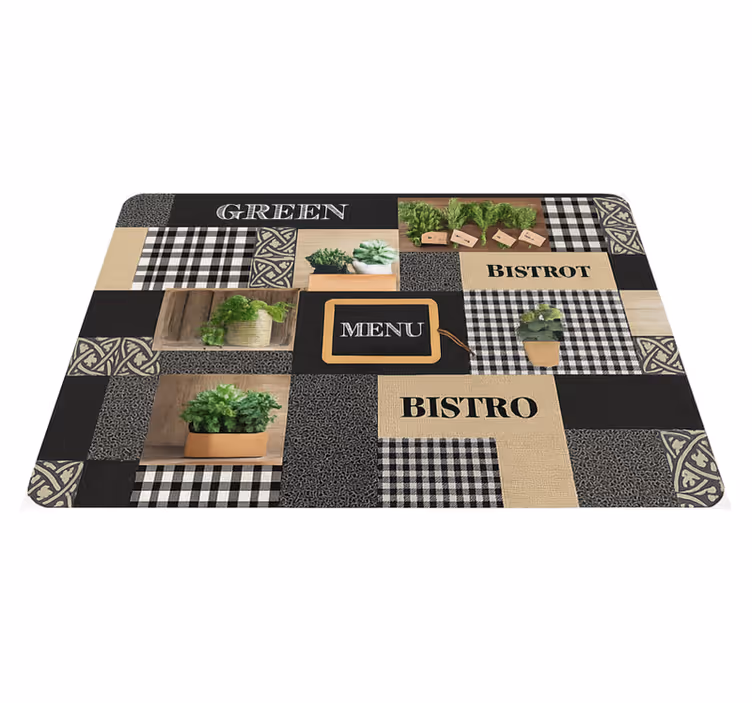 비닐 주방 카펫 흑백 비스트로 - TenStickers