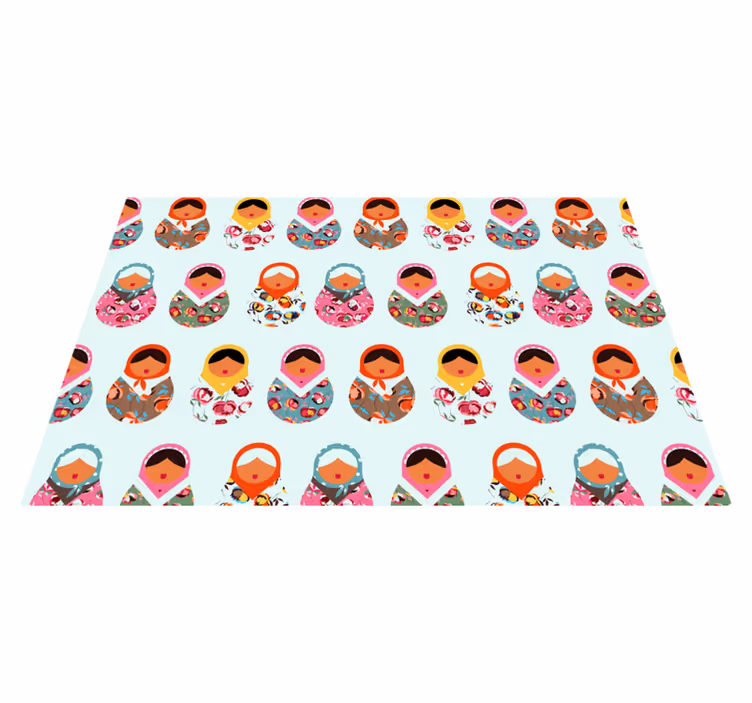 러시아 꽃과 인형 패턴 민족 양탄자 - TenStickers