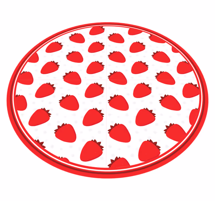 비닐 카펫 동물 딸기 패턴 - TenStickers