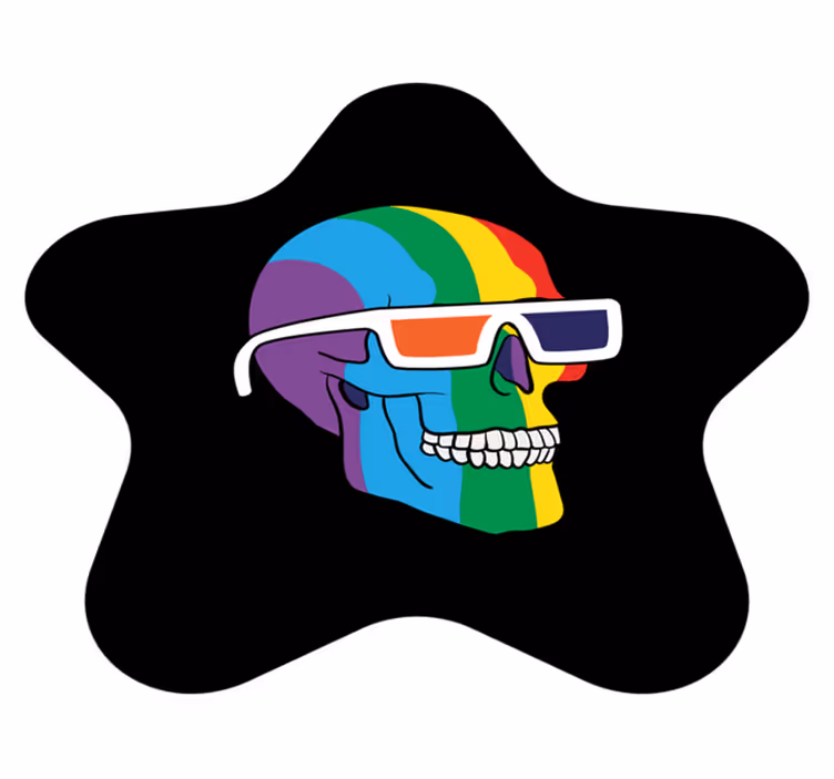 Lgbt 컬러 해골 거실 깔개 - TenStickers