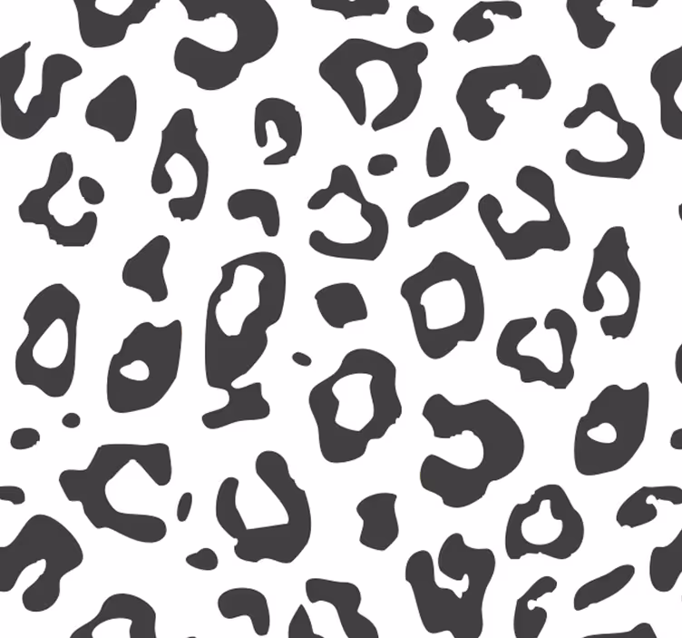 레오파드 벽지 흑백의 우아함 - TenStickers