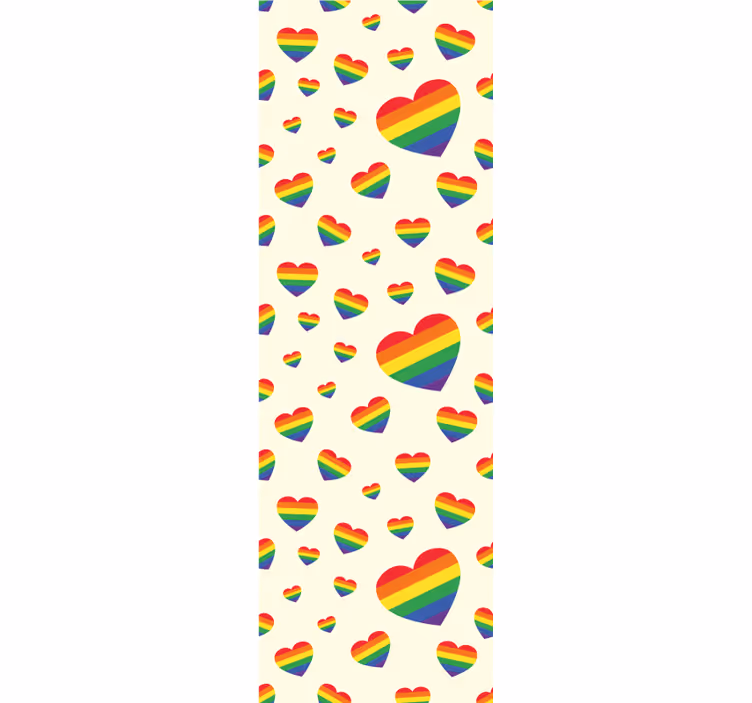 십대 침실 벽지 무지개 하트 디스플레이 - TenStickers
