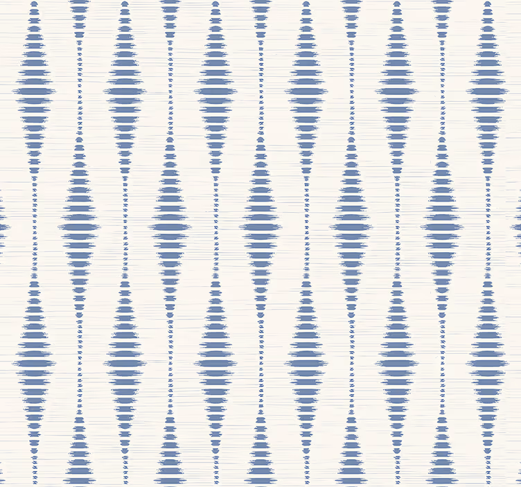기하학적 벽지 rabaul ikat 블루 앤 베이지 - TenStickers