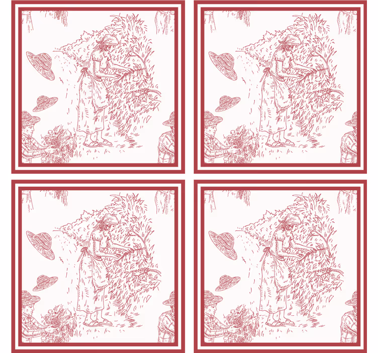빈티지 벽지 시골 풍경 일러스트레이션 - TenStickers