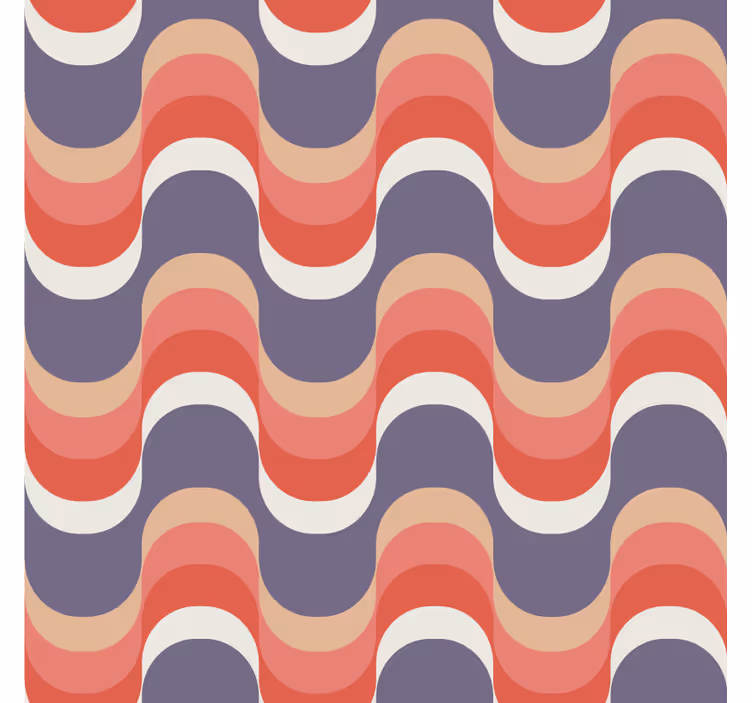기하학적 벽지 물결 무늬 디자인 - TenStickers