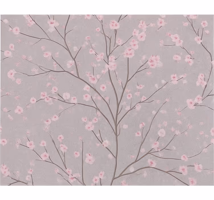 꽃이 있는 벽지 어두운 벚꽃 가지 - TenStickers