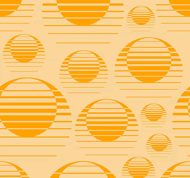 복고풍 태양 그리기 기하학적 모양 벽지 - TenStickers