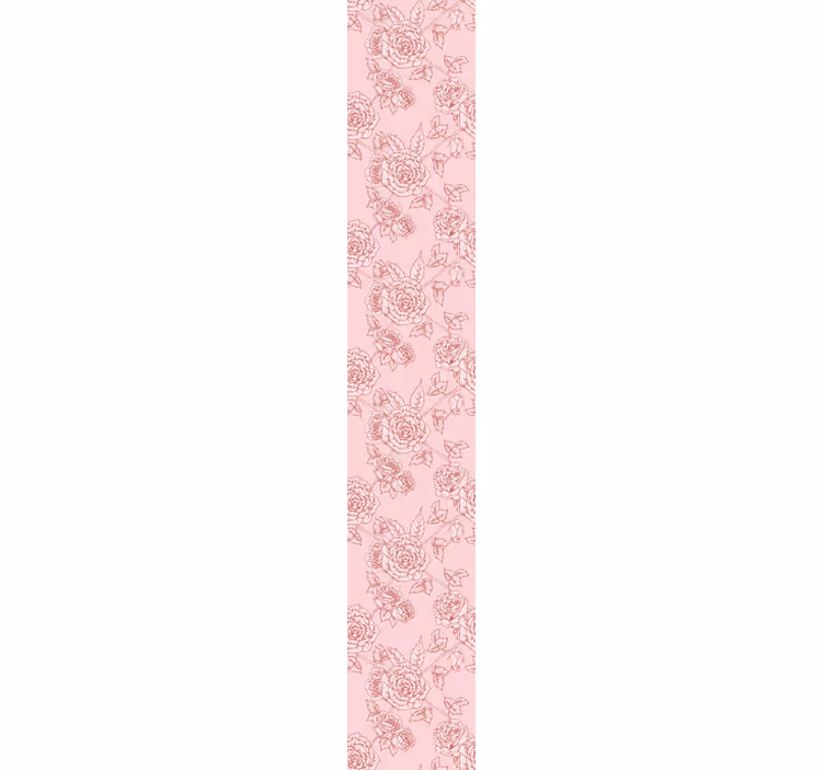 꽃이 있는 벽지 장미 스케치 패턴 - TenStickers