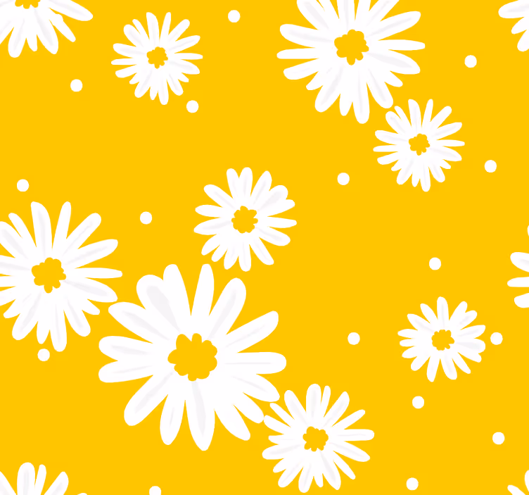 꽃이 있는 벽지 데이지의 기쁨 - TenStickers