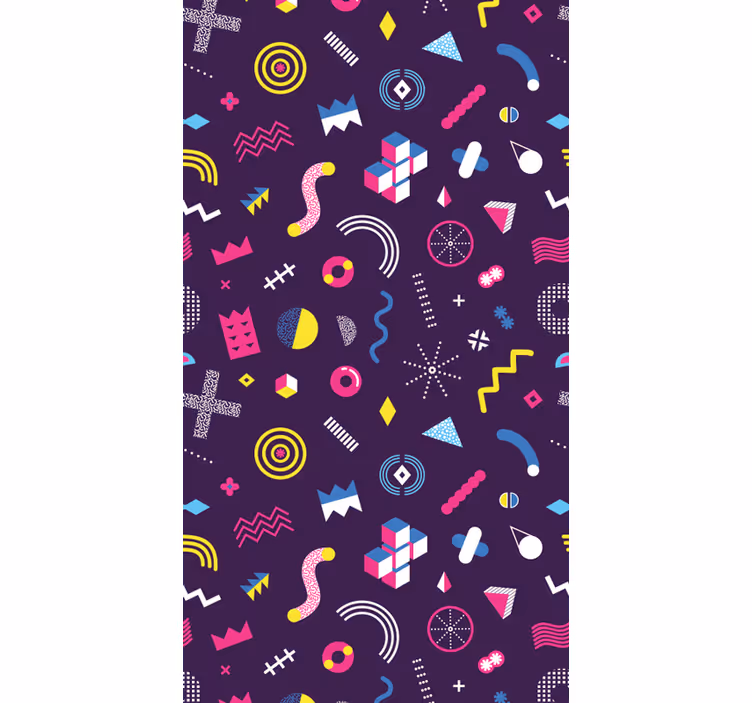 기하학적 벽지 생동감 넘치는 복고풍 도형 - TenStickers