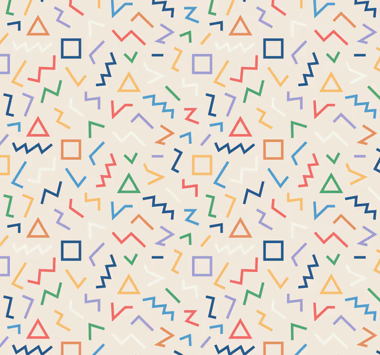 기하학적 벽지 기하학적 패턴 색상 - TenStickers