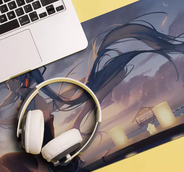 애니메이션 게이머 소녀 마우스 패드 - TenStickers