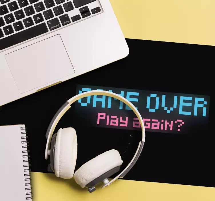 게임 오버 플레이 다시 그래픽 게임 마우스 패드 - TenStickers