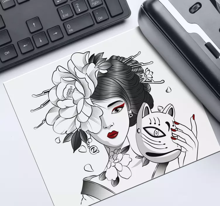 고딕 애니메이션 소녀 마우스 패드 - TenStickers