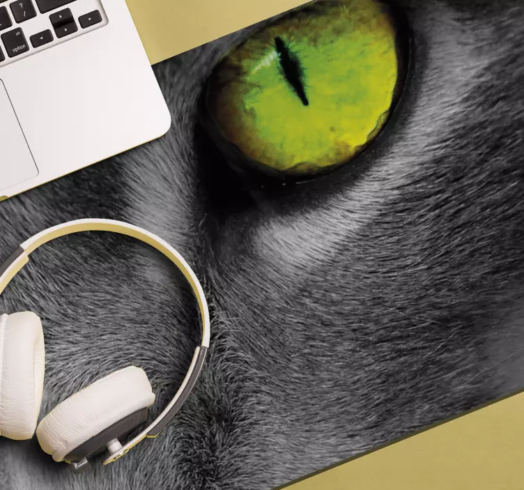 녹색 고양이 눈 원래 마우스 패드 - TenStickers