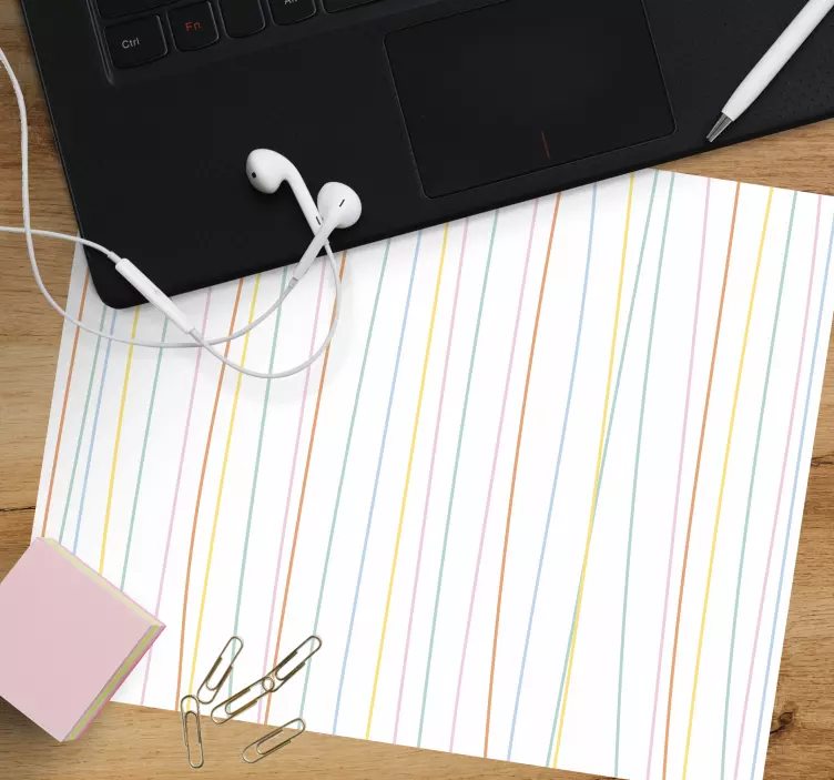 파스텔 컬러 줄무늬 마우스 패드 패턴 - TenStickers