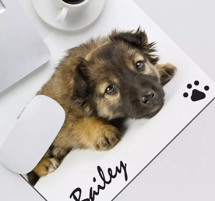 개인화 된 개 사진 및 이름 마우스 매트 - TenStickers