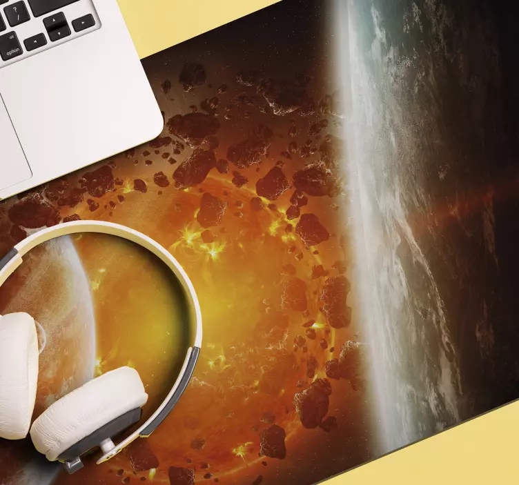 행성 폭발 게임 마우스 패드 - TenStickers