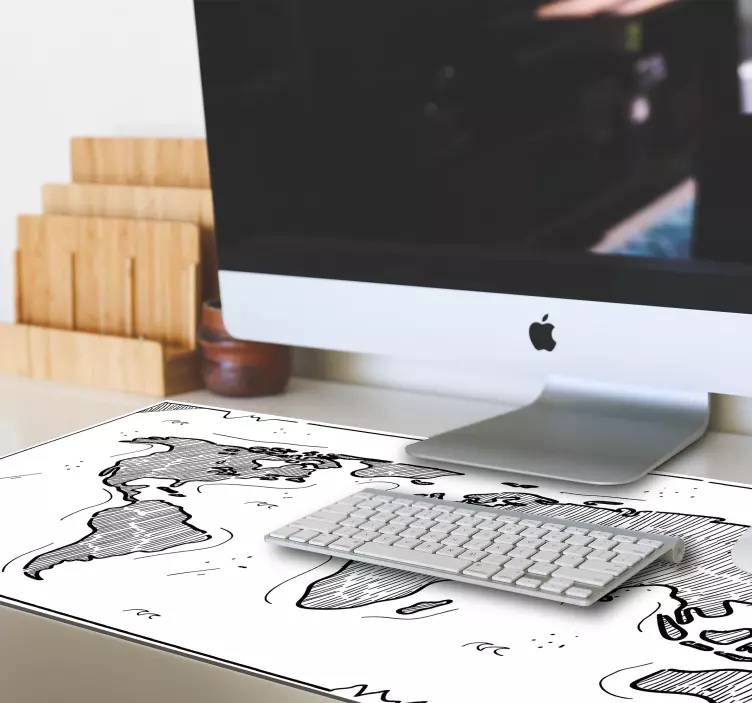 구호 세계지도 마우스 패드 - TenStickers