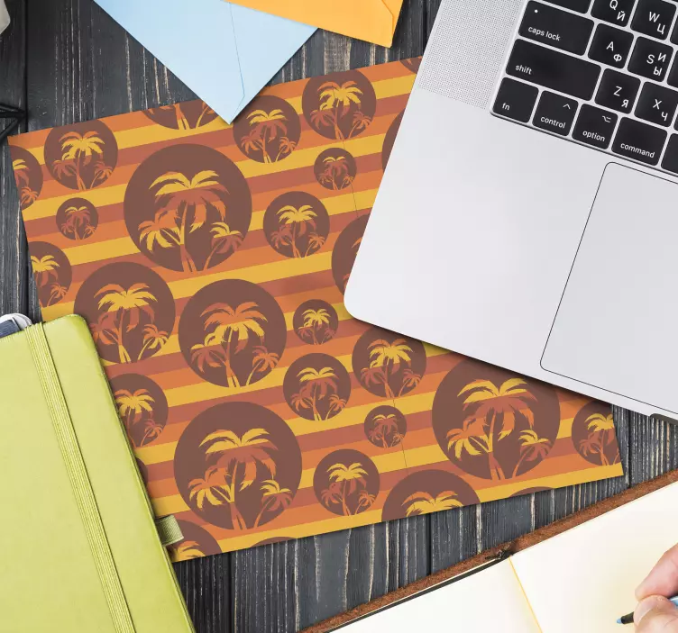 레트로 석양과 손바닥 나무 마우스 패드 - TenStickers