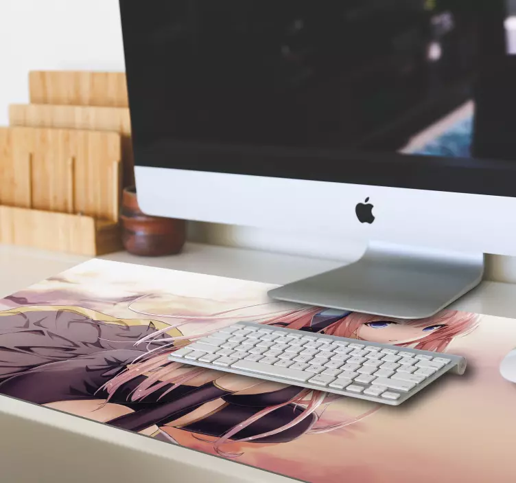 섹시한 여자 핑크 머리 애니메이션 마우스 패드 - TenStickers