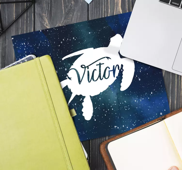 갤럭시 패턴과 이름 마우스 패드와 거북이 - TenStickers