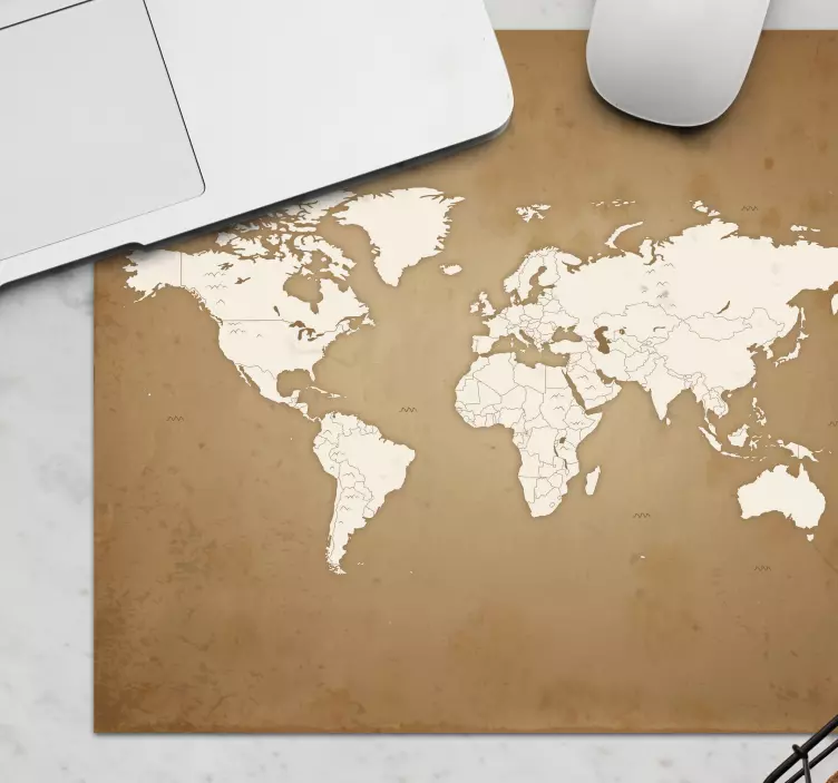 빈티지 배경 세계지도 마우스 패드 - TenStickers