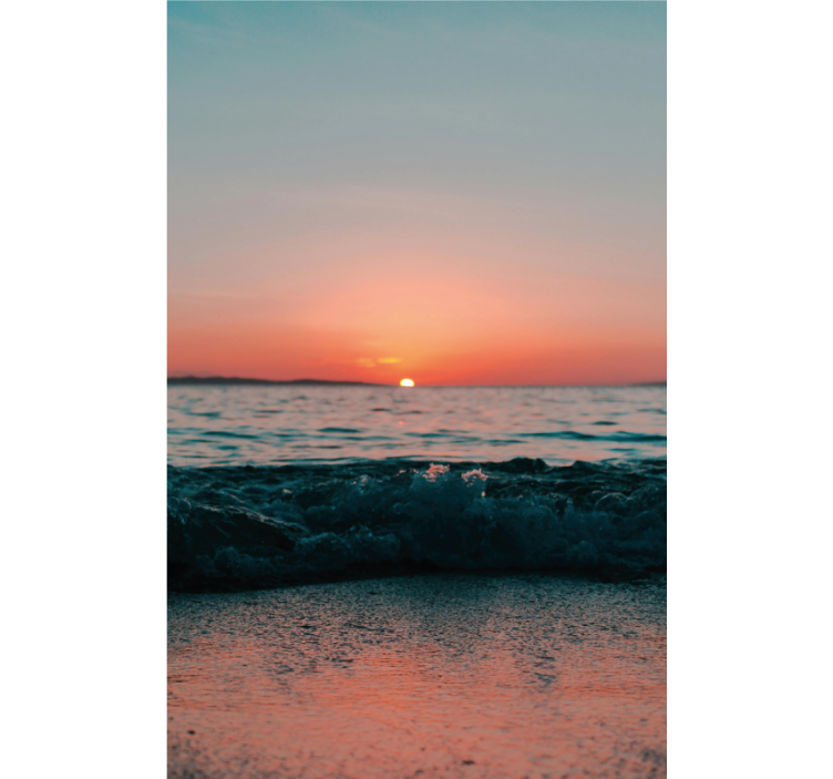 화장실 블라인드 해변의 석양 - TenStickers