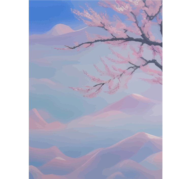 화장실 블라인드 벚꽃 가지 디자인 - TenStickers