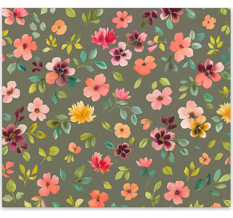 주방 블라인드 생동감 넘치는 수채화 꽃 - TenStickers