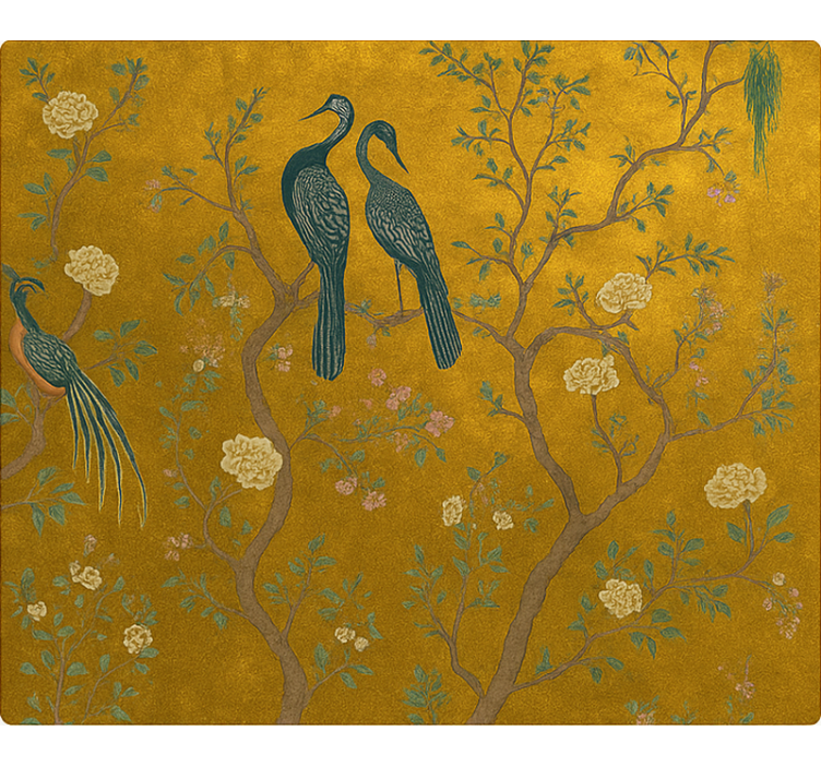 현관 블라인드 화려한 황금색 시누아즈리 - TenStickers