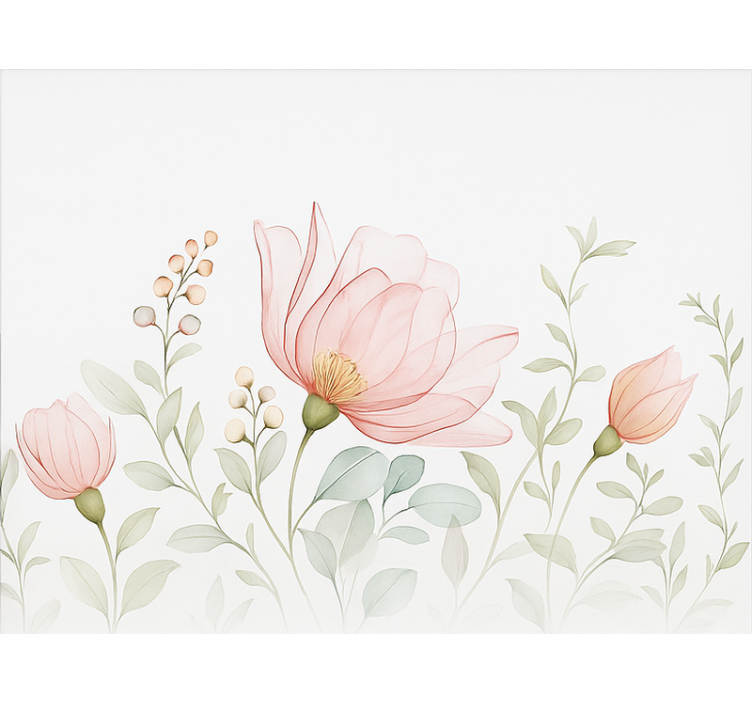 마스터 침실 블라인드 추상적인 반투명 꽃 - TenStickers