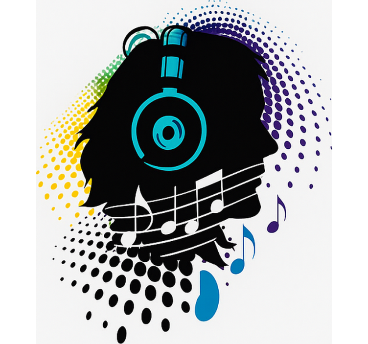 청소년용 블라인드 음악 머리 - TenStickers