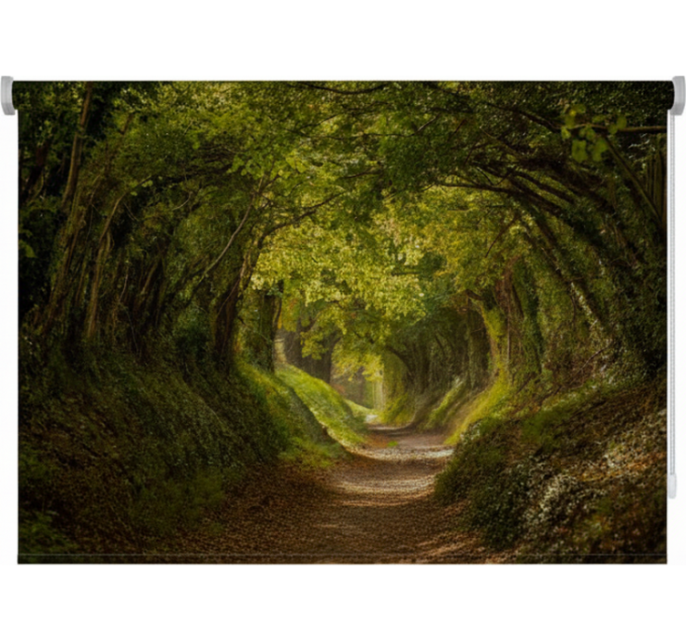 나무가 있는 블라인드 영어 그린 패스 - TenStickers