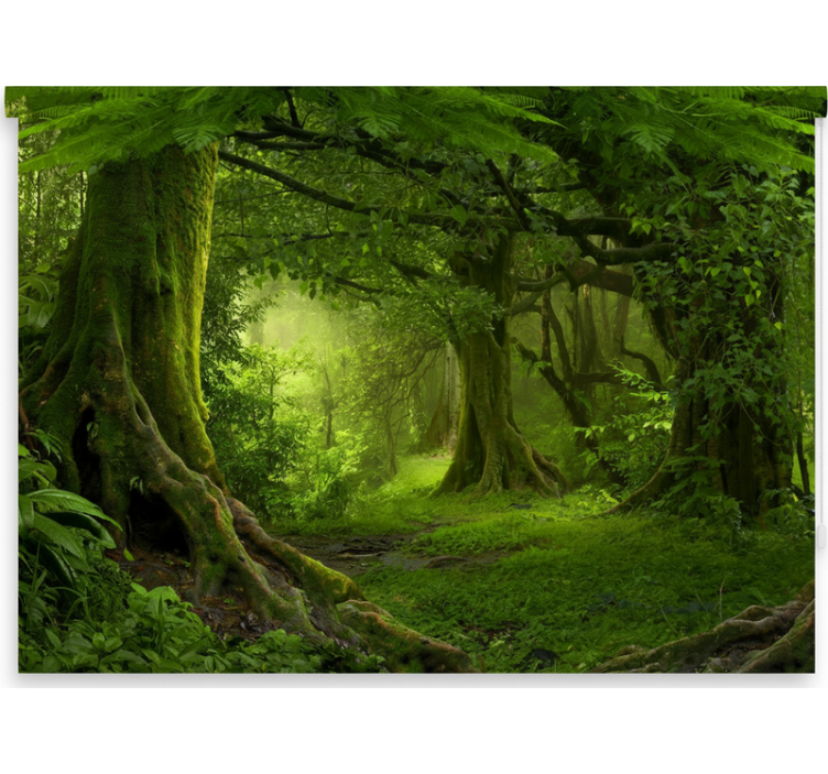 나무가 있는 블라인드 울창한 숲속의 탈출 - TenStickers