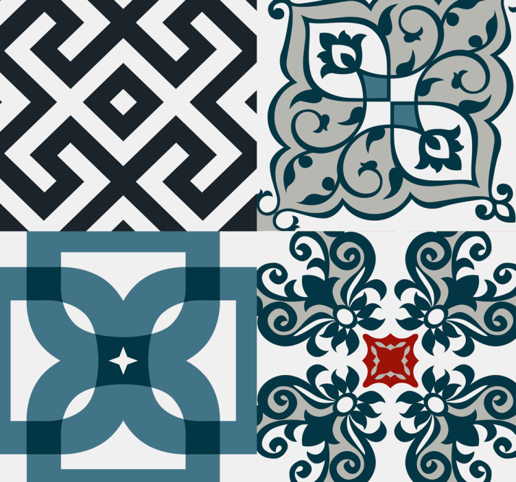 주방 블라인드 포르투갈 빈티지 타일 - TenStickers
