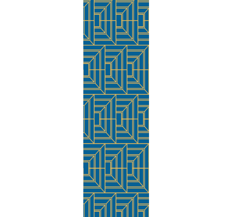 레스토랑용 블라인드 파란 배경의 금색 선 - TenStickers