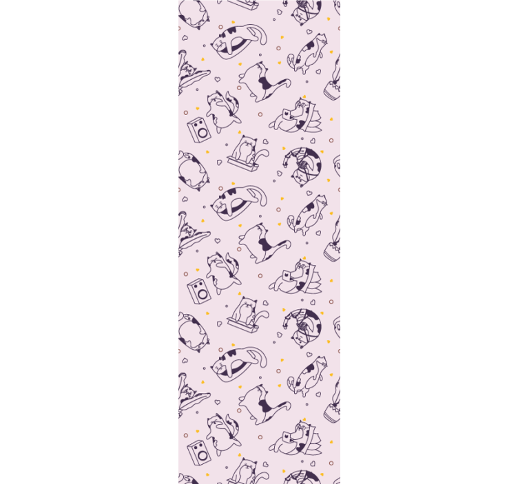 아동용 블라인드 고양이 음악 밴드 패턴 - TenStickers