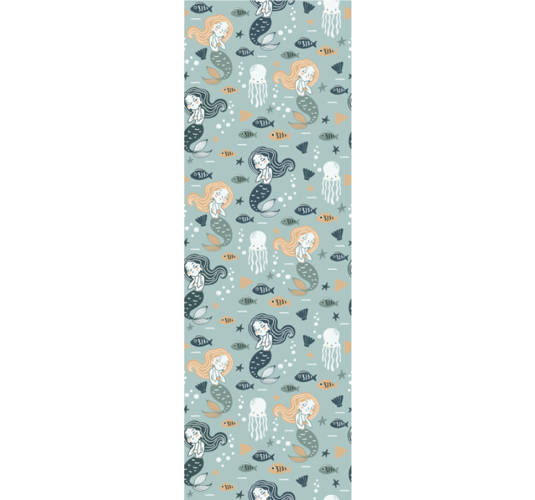 아동용 블라인드 블루 마법 인어 패턴 - TenStickers