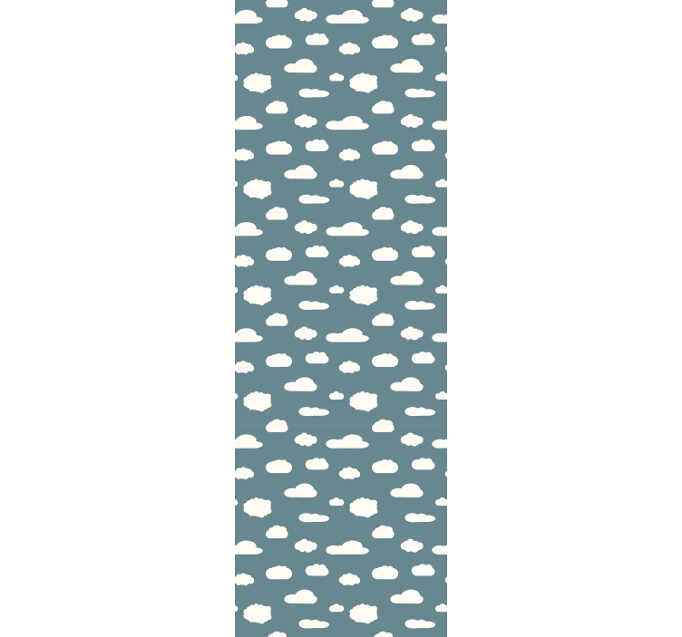 아동용 블라인드 흰색 패턴이 있는 파란 배경 - TenStickers