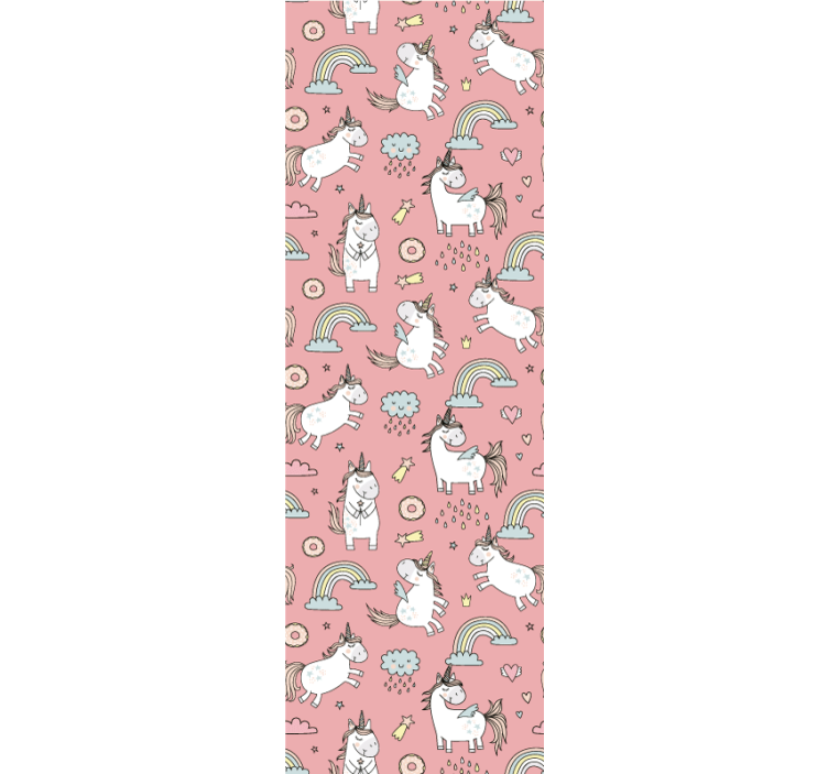 아동용 블라인드 핑크 유니콘과 무지개 - TenStickers