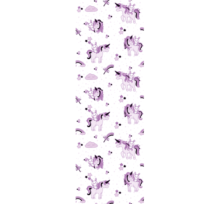 아동용 블라인드 유니콘과 토끼가 별 주위에 - TenStickers