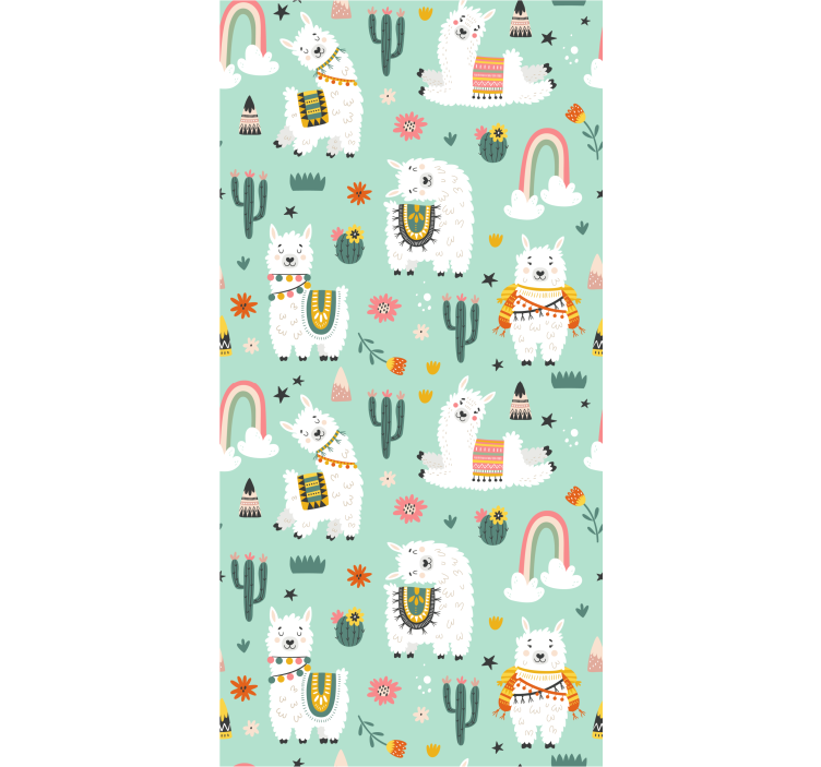 아동용 블라인드 무지개와 선인장 디자인 - TenStickers