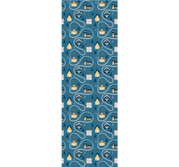 아동용 블라인드 도시 지도 패턴 - TenStickers